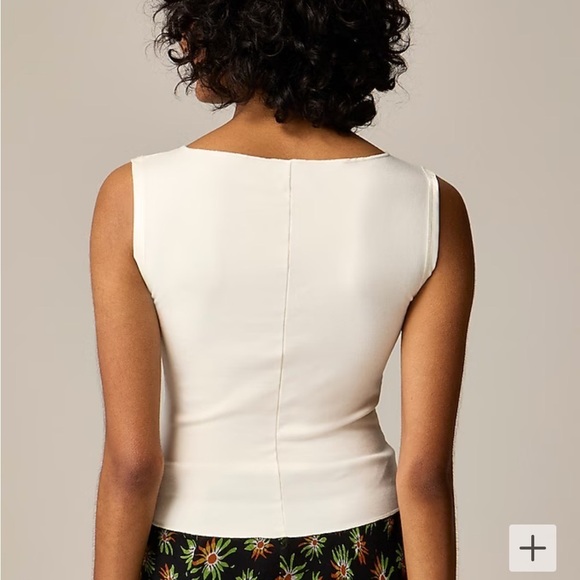 Jcrew ivory Refined rib shell tank - Picture 1 of 3
